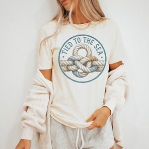 Tied to the Sea Nautical Knot Vintage Style Tee